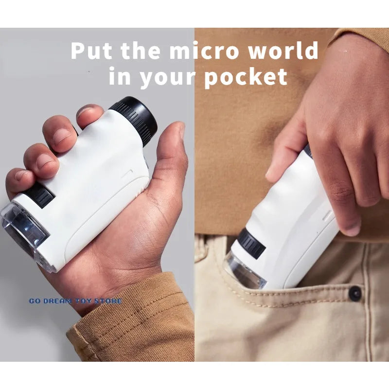 Explore the Microscopic World - Handheld Microscope Kit with LED Light