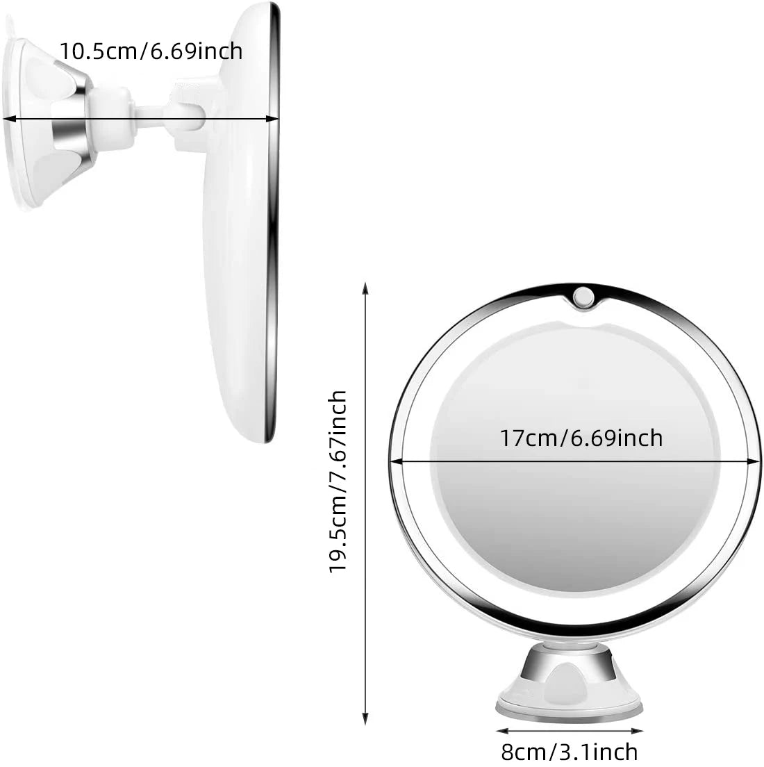Theia Flexible 10x Magnifying Mirror LED Lighting Touch Screen