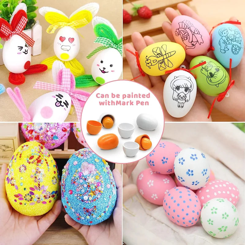 Fun and Realistic 6pcs Wooden Eggs Toy Set for Kids' Kitchen Play