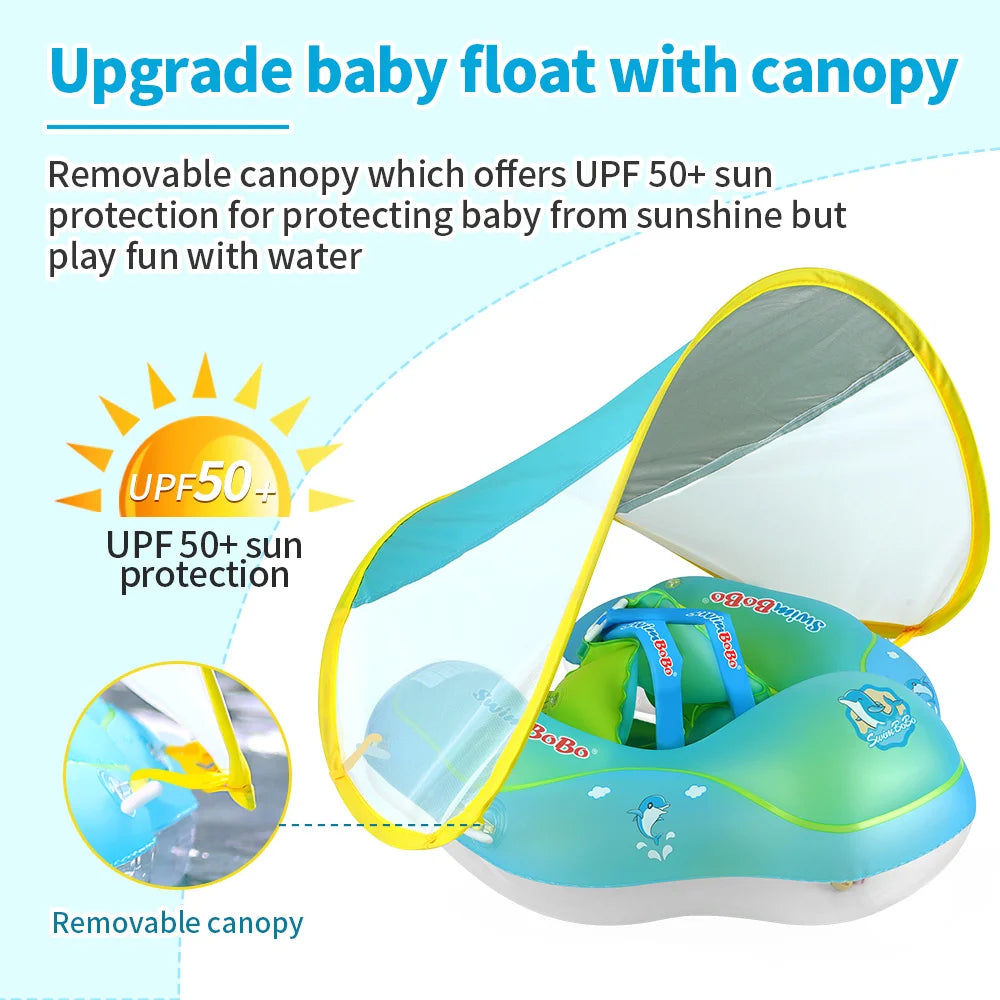 Mambobaby Self-Inflating Baby Swim Float with Canopy