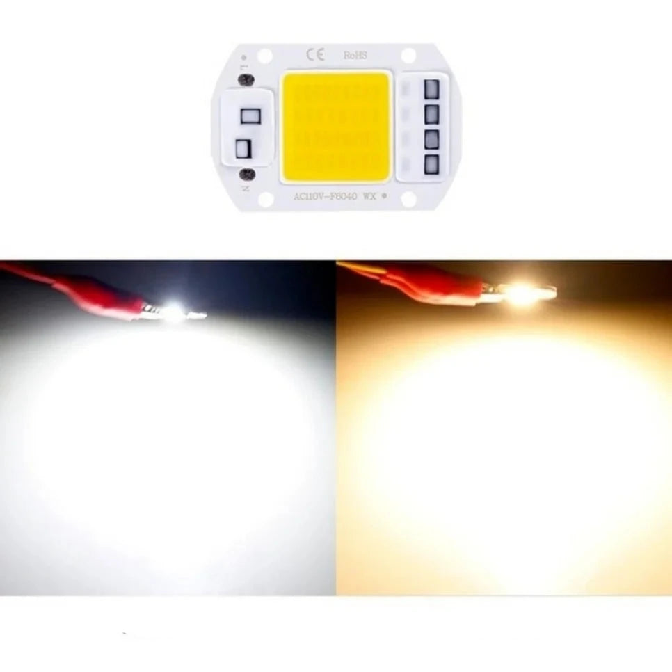 Ultra-Bright LED COB Lamp Bead - 20W/30W/50W IP65 Smart IC for DIY Floodlight and Spotlight