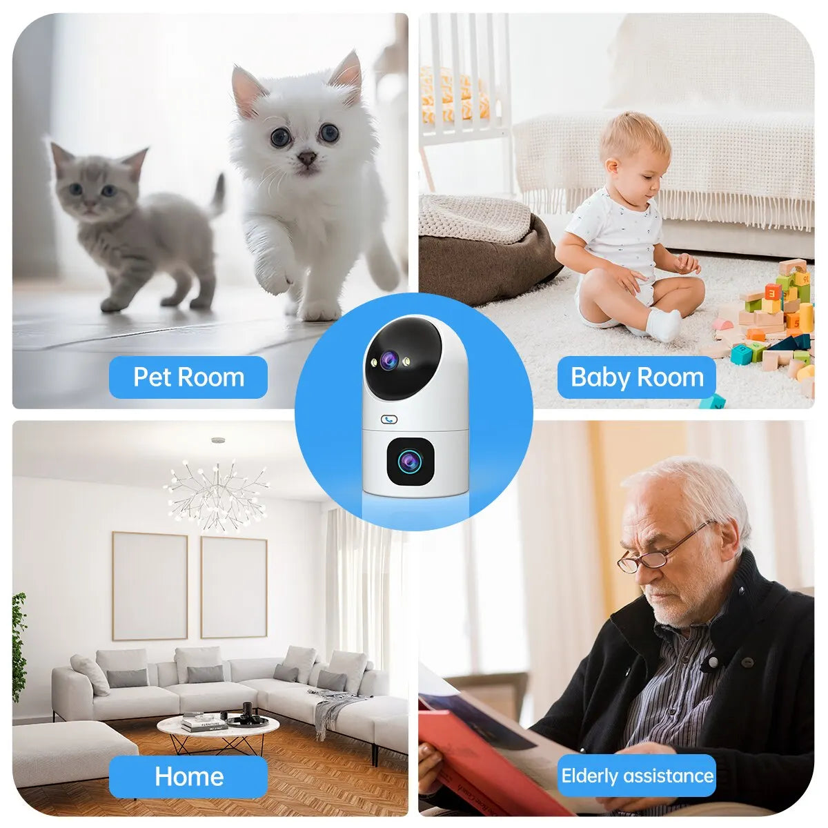 Advanced Dual Lens 4K PTZ IP Camera - Auto Tracking, Color Night Vision, WiFi Surveillance