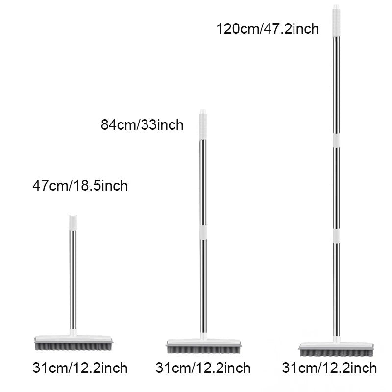 Efficient Carpet Cleaning: Rubber Broom with Squeegee