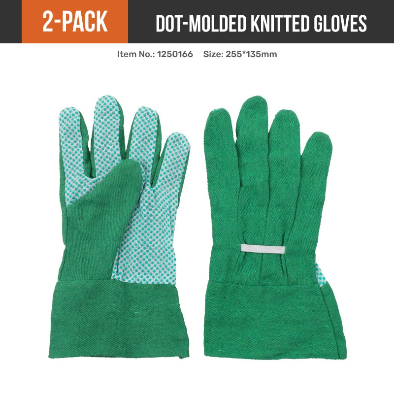 A Pair/set 10 Inch Fireproof Durable Green Garden Gloves Cotton Yarn Anti-heat Work Safety Gloves For Welding Metal Hand Tools