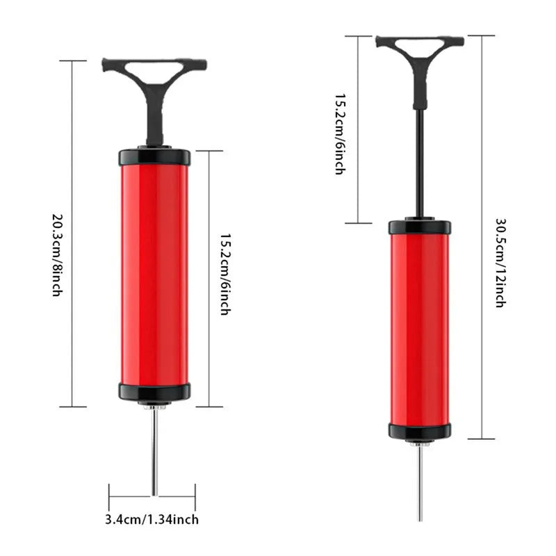 Portable Ball Pump, Ball Pump with Needles Nozzles Valve Adapte and Rubber.