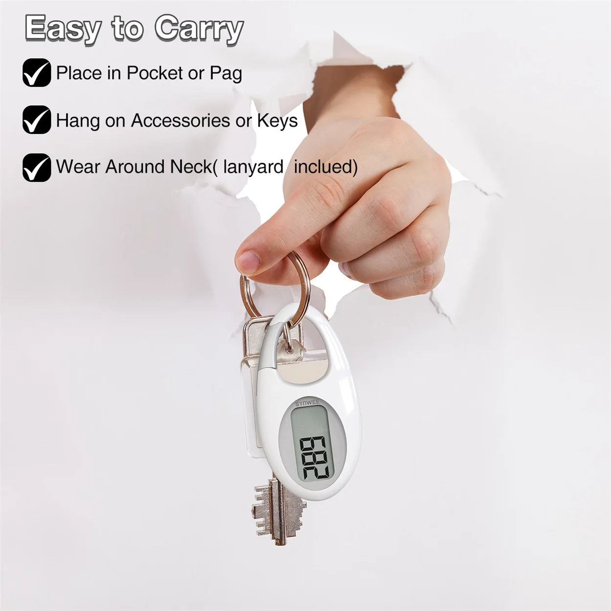 3D Step Counter, Walking Pedometer, Steps Tracker with Carabiner for Men Women Teens Adults Seniors