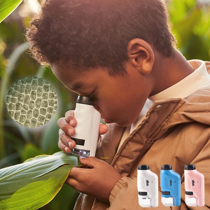 Explore the Microscopic World - Handheld Microscope Kit with LED Light
