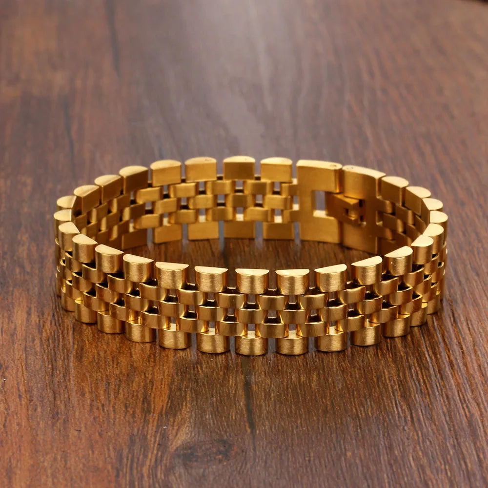 JewelOra Luxury Gold Color Stainless Steel Bracelet