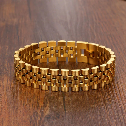 JewelOra Luxury Gold Color Stainless Steel Bracelet