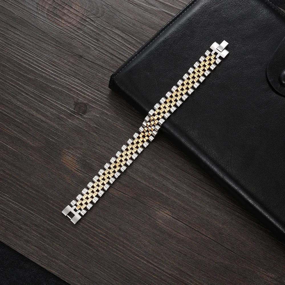 JewelOra Luxury Gold Color Stainless Steel Bracelet