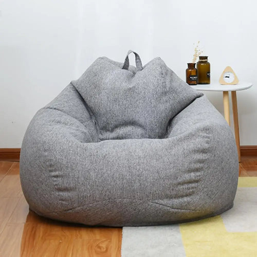 Large and Small Lazy Sofa Cover Chairs - Linen Cloth Lounger Seat