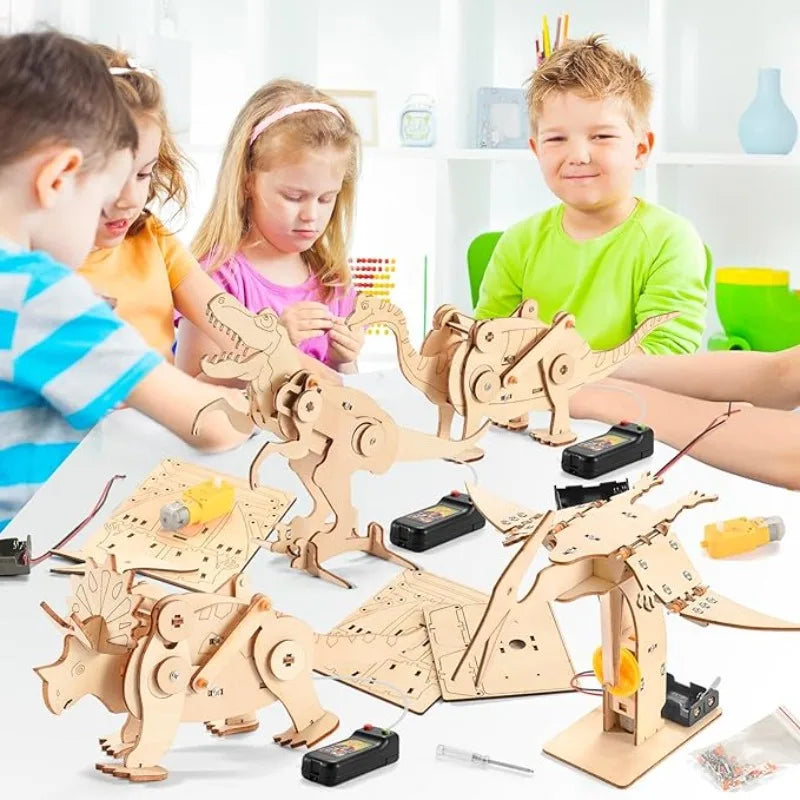 Dinosaur STEM Kit Toys for Kids - 3D Wooden Puzzle Model