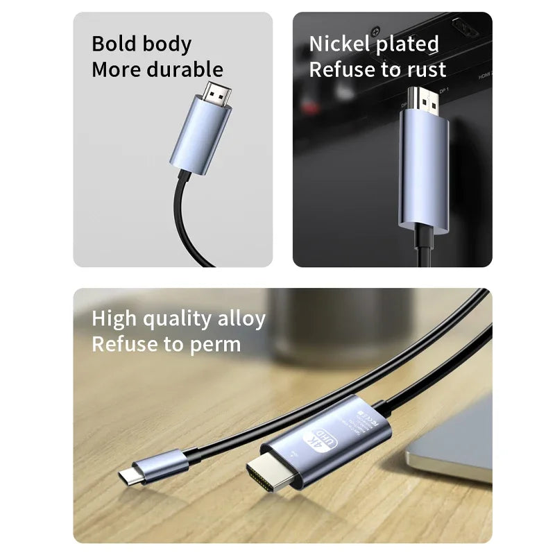 Unnlink USB C HDMI Cable Type-C to HDMI 4K60Hz