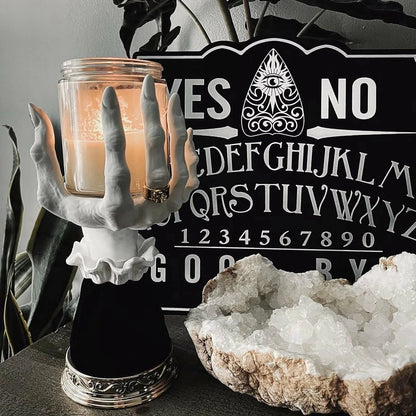 Spooky and Stylish: Halloween Witch Hand Candlestick