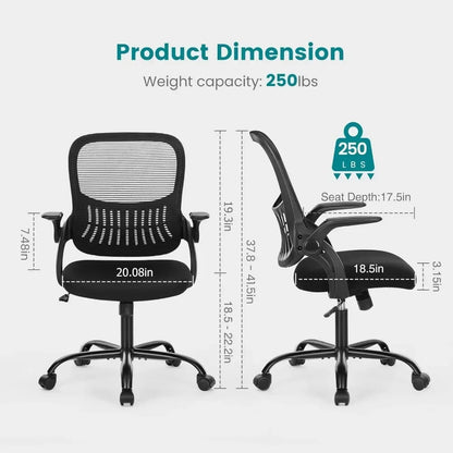 Ergonomic Mesh Office Chair – Swivel Task Chair with Lumbar Support & Adjustable Height, Comfortable Rolling Desk Chair for Home