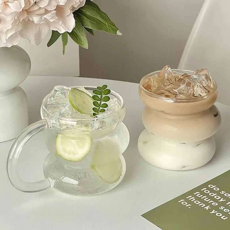 Stylish Glass Tumbler with Stripe Design