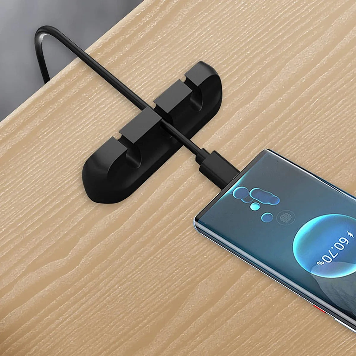 Silicone cable organizer for tidy desktop wire management