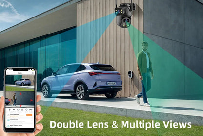 Enhanced 4K Dual-Lens WiFi Security Camera with AI Human Detection