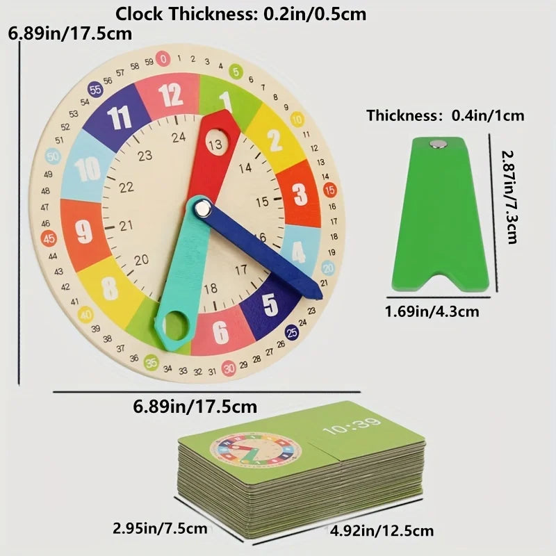 Fun and Educational Montessori Clock Matching Game Toy Set