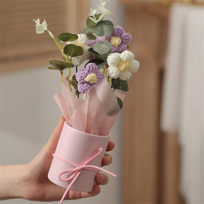 5PCS Hand-Knitted Woolen Flowers