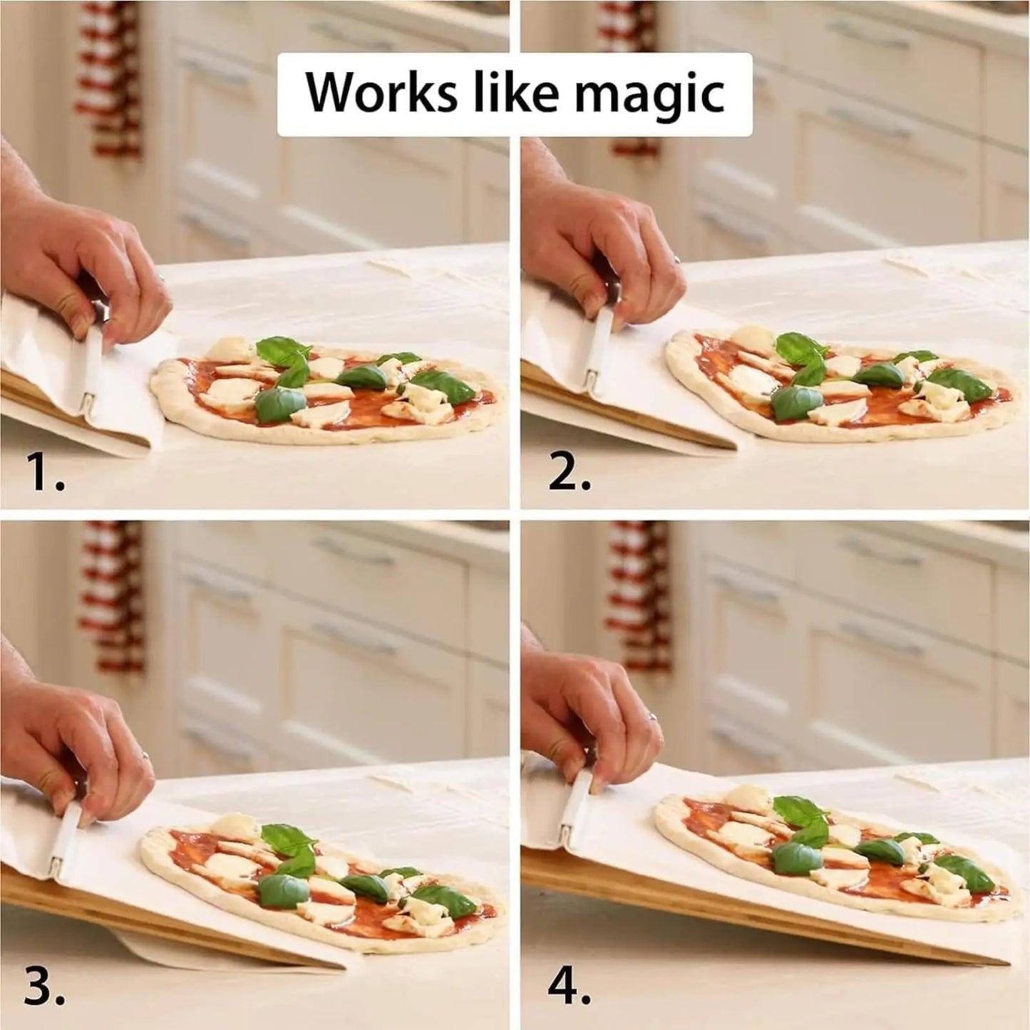 Sliding Pizza Peel Shovel - Foldable Wooden Handle for Easy Baking