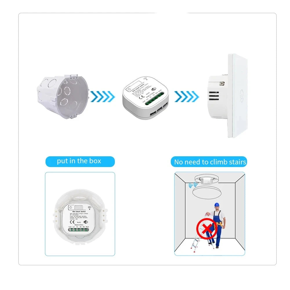 Smart WiFi Self-Powered Switch - Remote Control, Google Home & Alexa Compatible