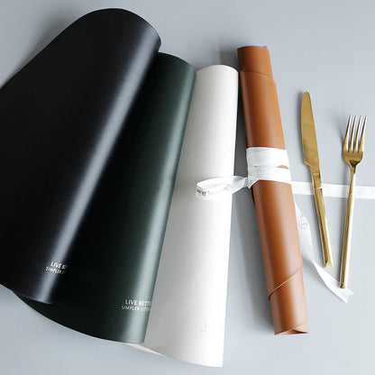 Stylish PU Leather Placemats and Coasters