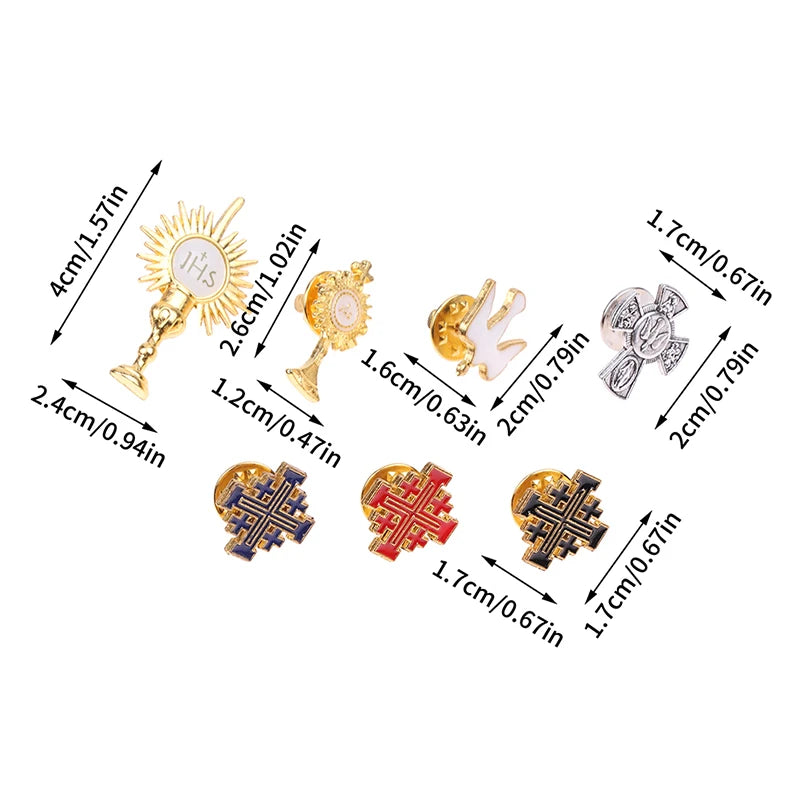 Elegant Jerusalem Cross Brooch: A Symbol of Faith