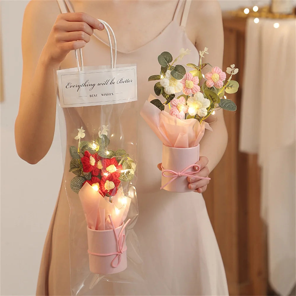 5PCS Hand-Knitted Woolen Flowers