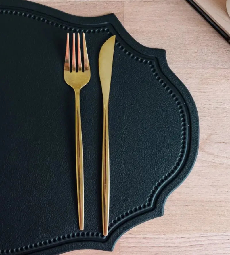 Stylish Faux Leather Placemat Set