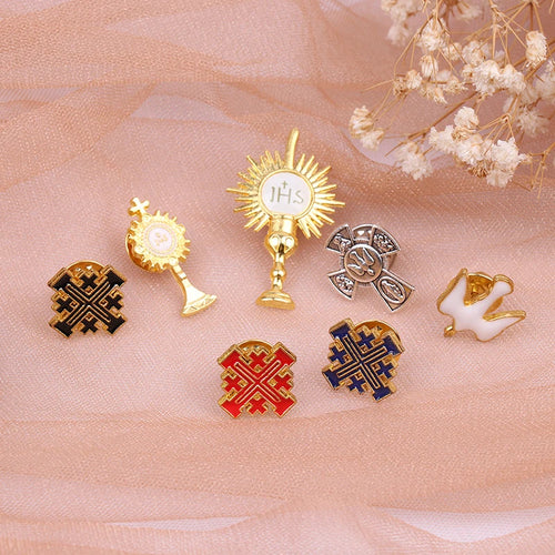 Elegant Jerusalem Cross Brooch: A Symbol of Faith