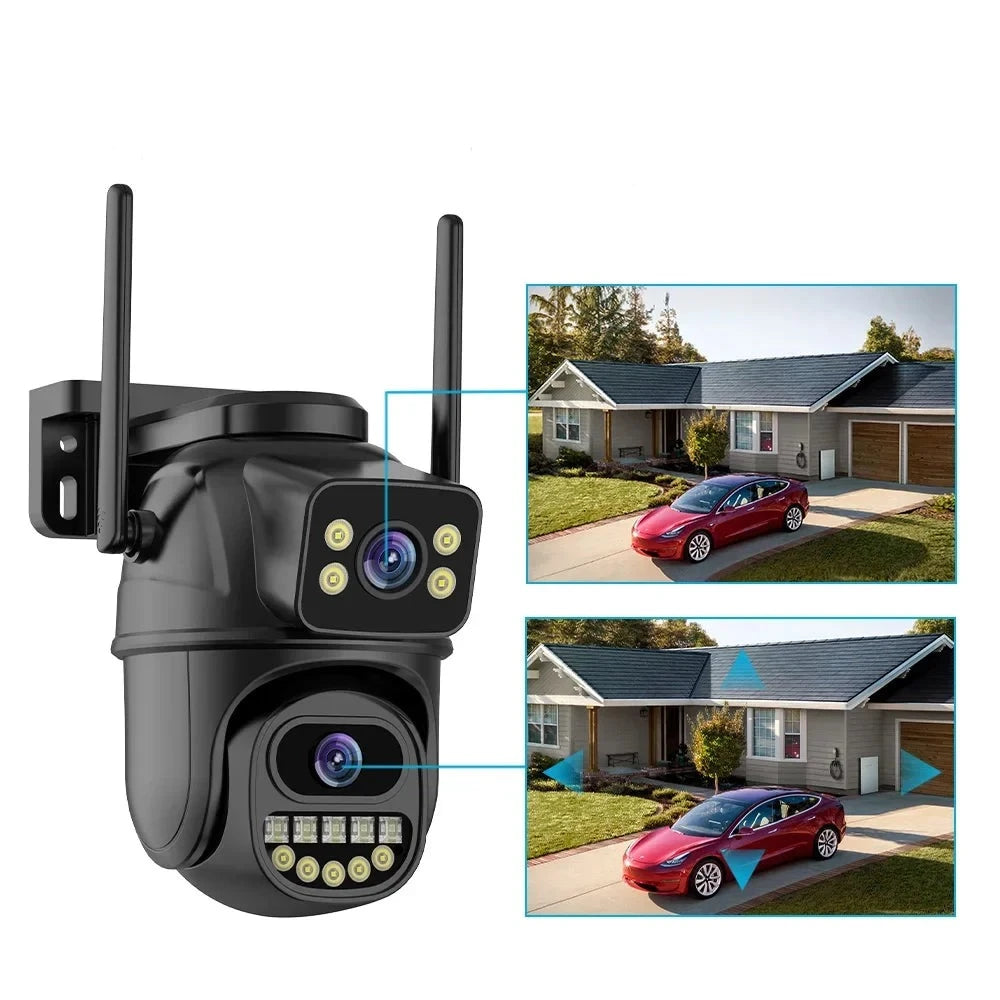 Enhanced 4K Dual-Lens WiFi Security Camera with AI Human Detection