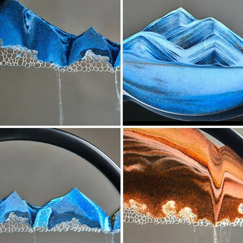 Mesmerizing 3D Moving Sand Art - Deep Sea Sandscape Round Glass Hourglass