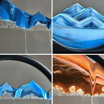 Mesmerizing 3D Moving Sand Art - Deep Sea Sandscape Round Glass Hourglass