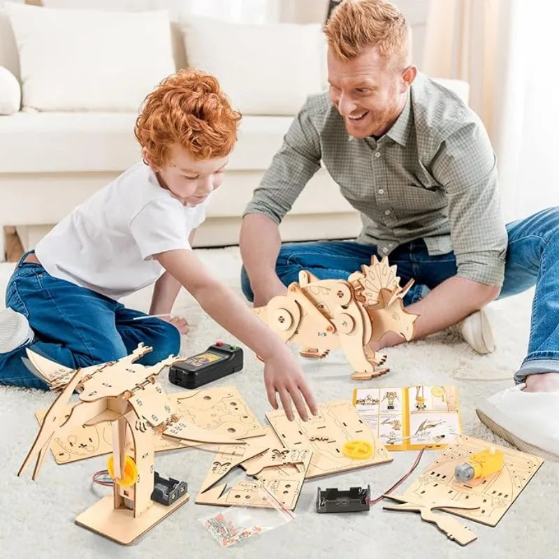 Dinosaur STEM Kit Toys for Kids - 3D Wooden Puzzle Model