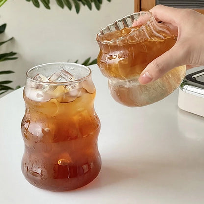 Stylish Glass Tumbler with Stripe Design