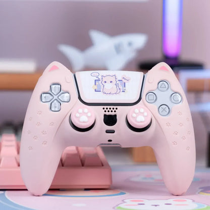 GeekShare PS5 controller case set: cat-themed thumb grips