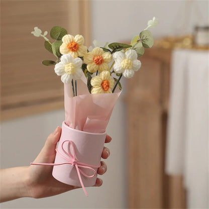 5PCS Hand-Knitted Woolen Flowers