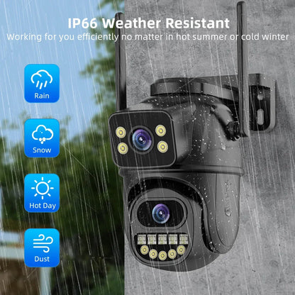 Enhanced 4K Dual-Lens WiFi Security Camera with AI Human Detection