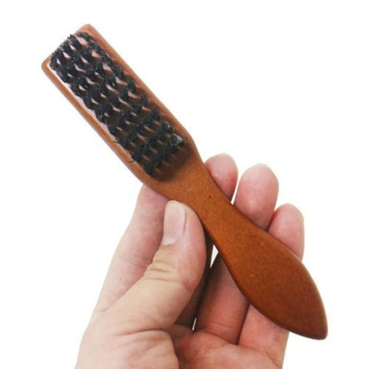 Vintage Wooden Handle Beard and Hair Cleaning Brush for Men - Reduces Frizz