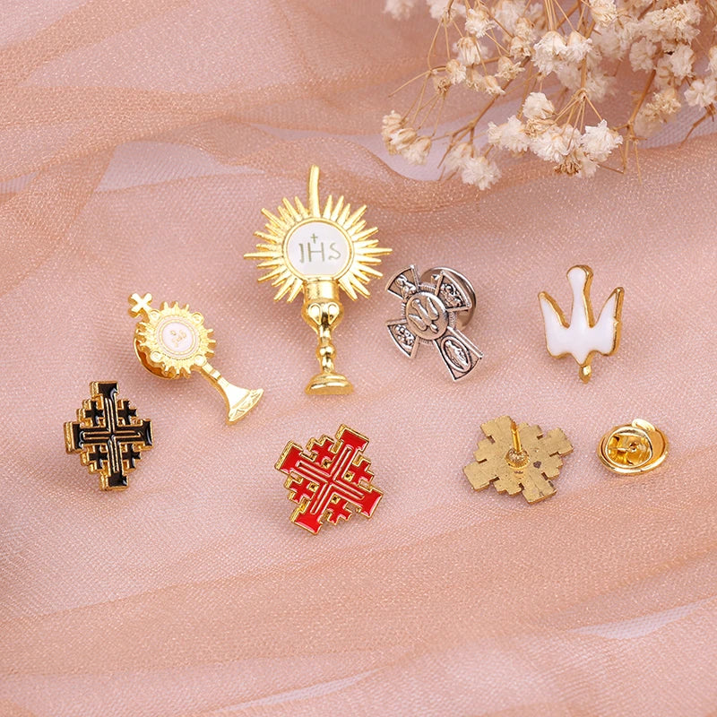 Elegant Jerusalem Cross Brooch: A Symbol of Faith