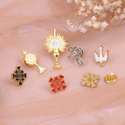 Elegant Jerusalem Cross Brooch: A Symbol of Faith