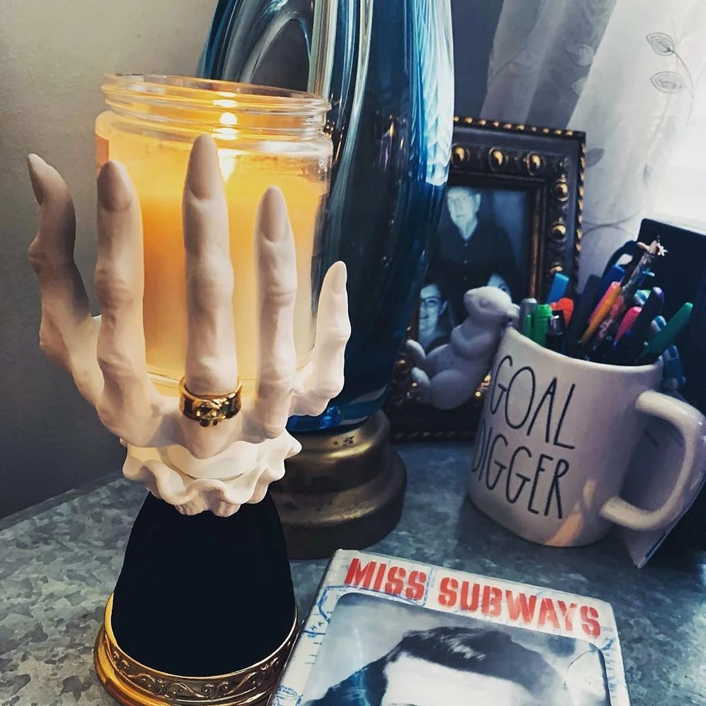 Spooky and Stylish: Halloween Witch Hand Candlestick