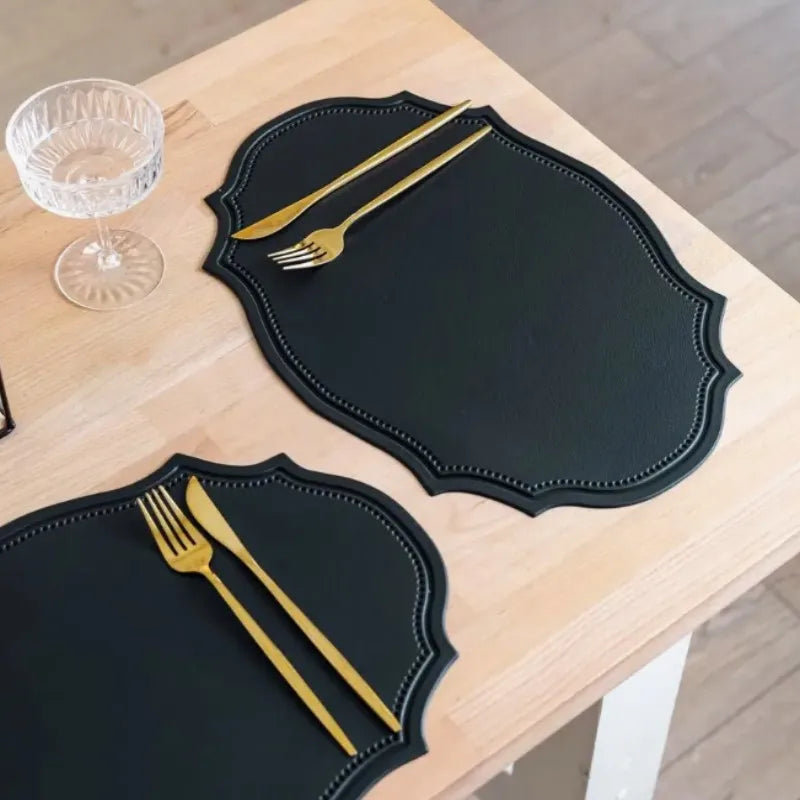 Stylish Faux Leather Placemat Set