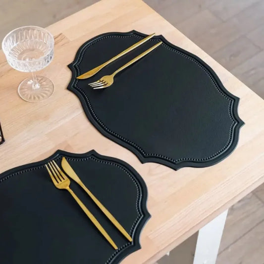 Stylish Faux Leather Placemat Set