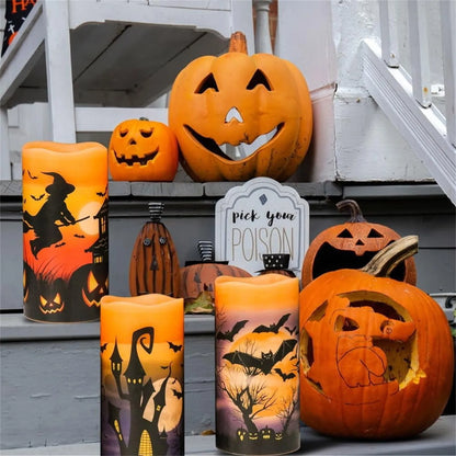 Spooky Glow: Halloween Flameless Candles