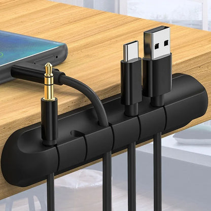 Silicone cable organizer for tidy desktop wire management