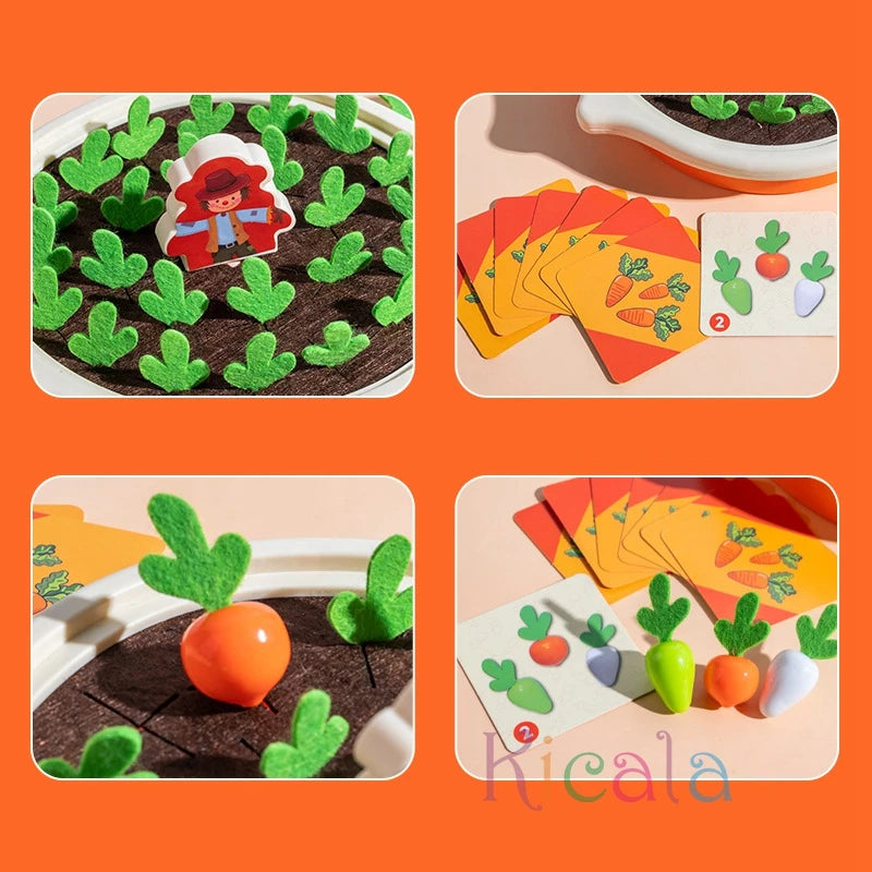Baby Montessori Educational Toy Set – Pull Carrot Learning Toys for Kids