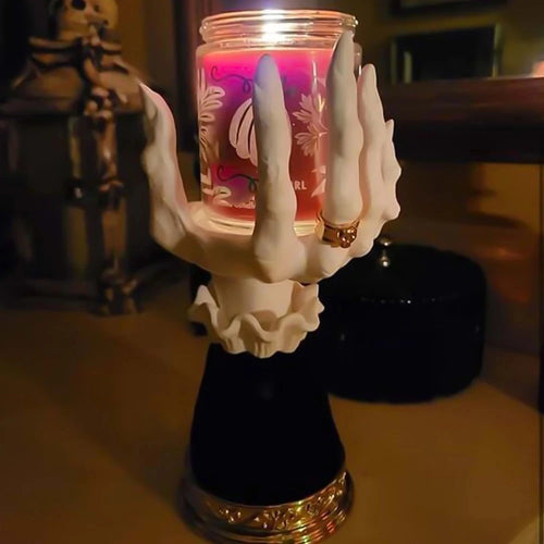 Spooky and Stylish: Halloween Witch Hand Candlestick