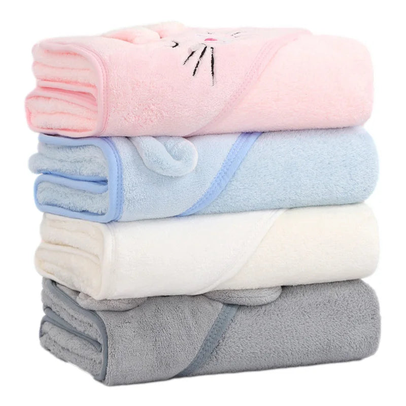 Cartoon Animal Baby Hooded Towel - Soft Newborn Bathrobe for Boys and Girls